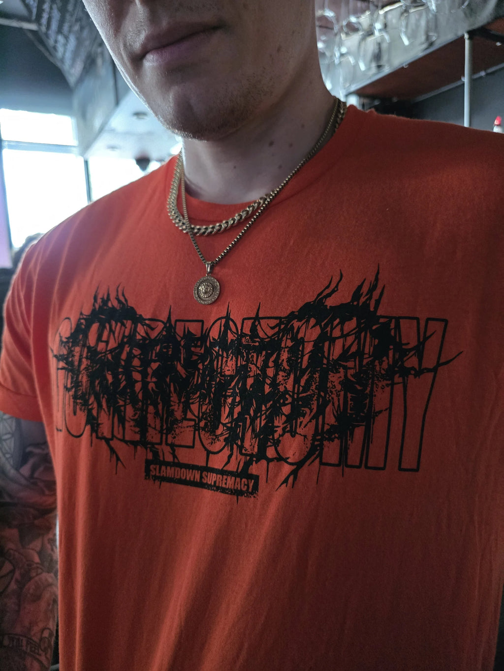 Double Logo T-Shirt - Orange